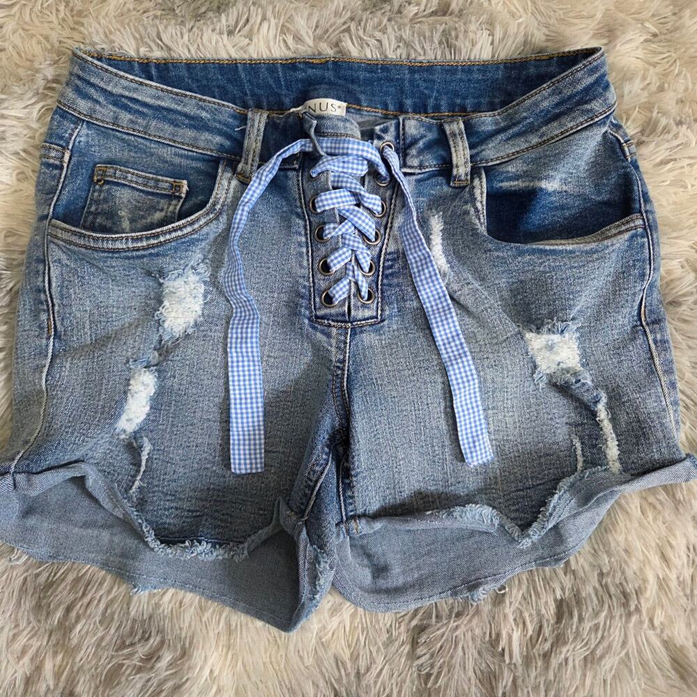 Venus Woman's Blue Jean Shorts with lace string size 4